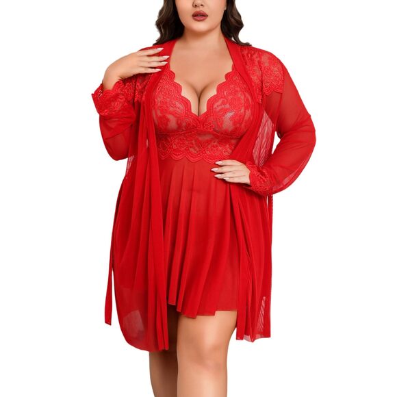 Other - 2134 Plus Size Lingerie Sexy Lingerie Set Exotic Nightgowns Lace Chemise